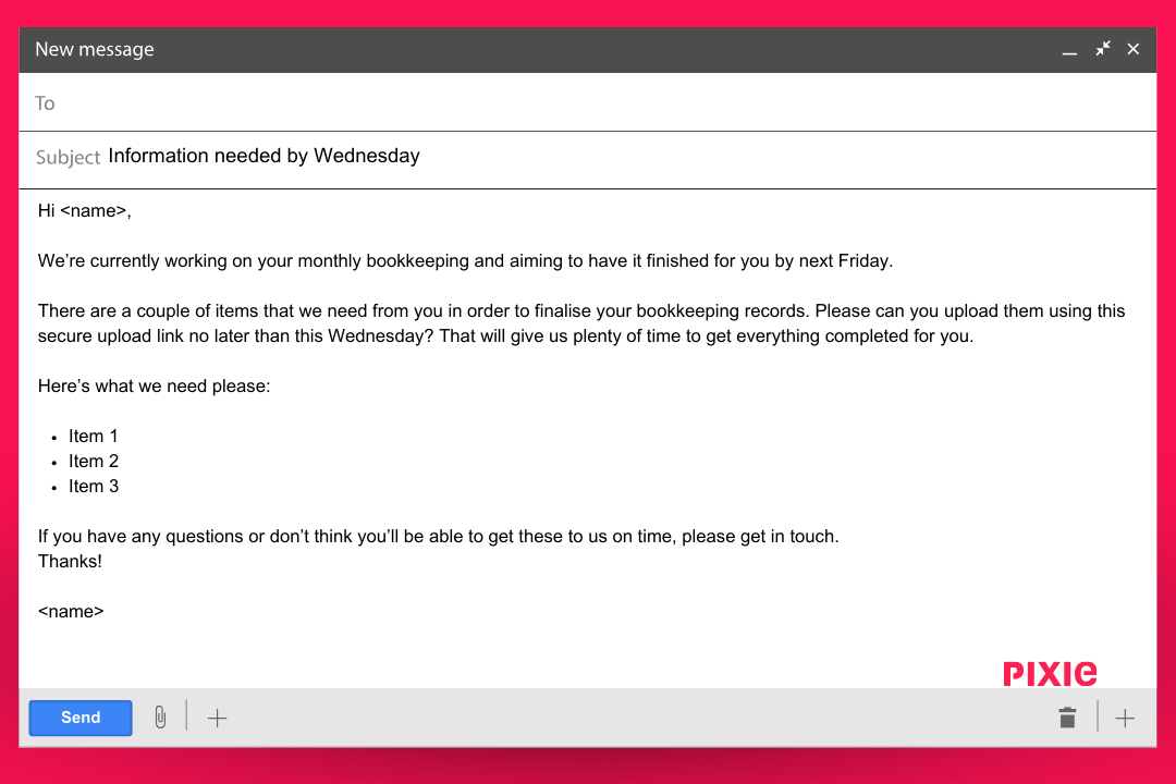 4. Information request email template