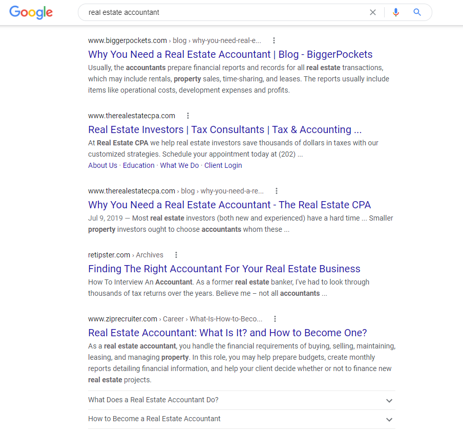 keyword research for accountants