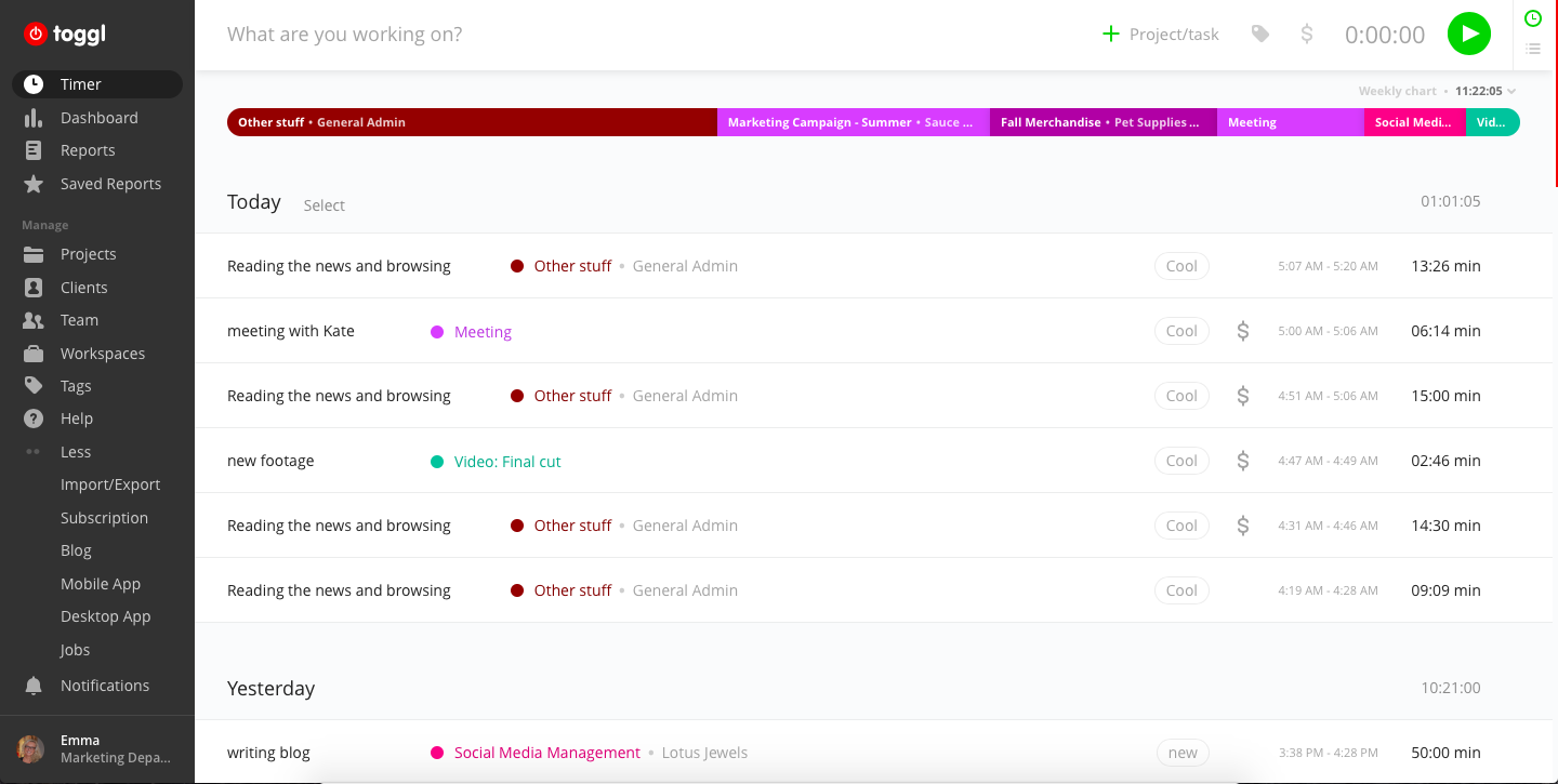 Toggl - Time Tracker Software For Projects